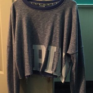 Victoria secret pink crop sweat shirt size LG
